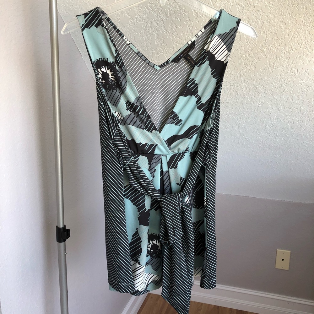 BCBGMaxAzria Teal and Black Blouse Size M
